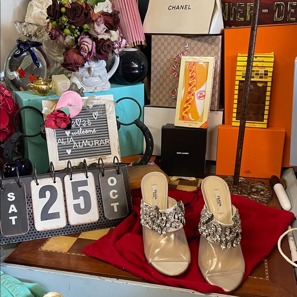 Prada Women's Designer Sandals Glass: Swarovski - Picture 1 of 9